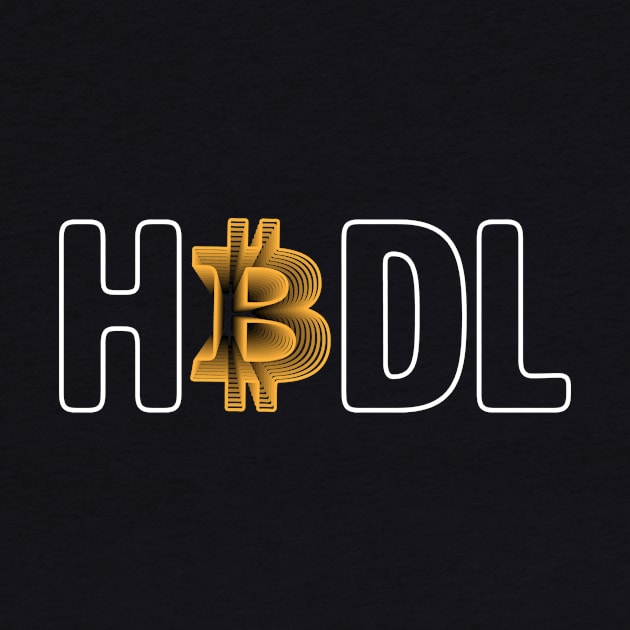 Hodl Bitcoin gold modern typography art gift by star trek fanart and more